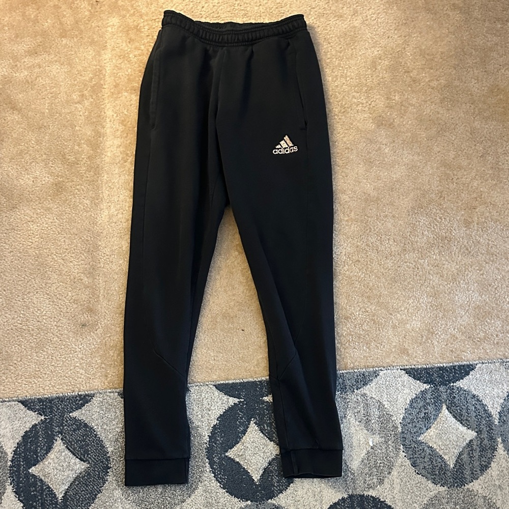 Adidas Black Sweatpants with White Logo